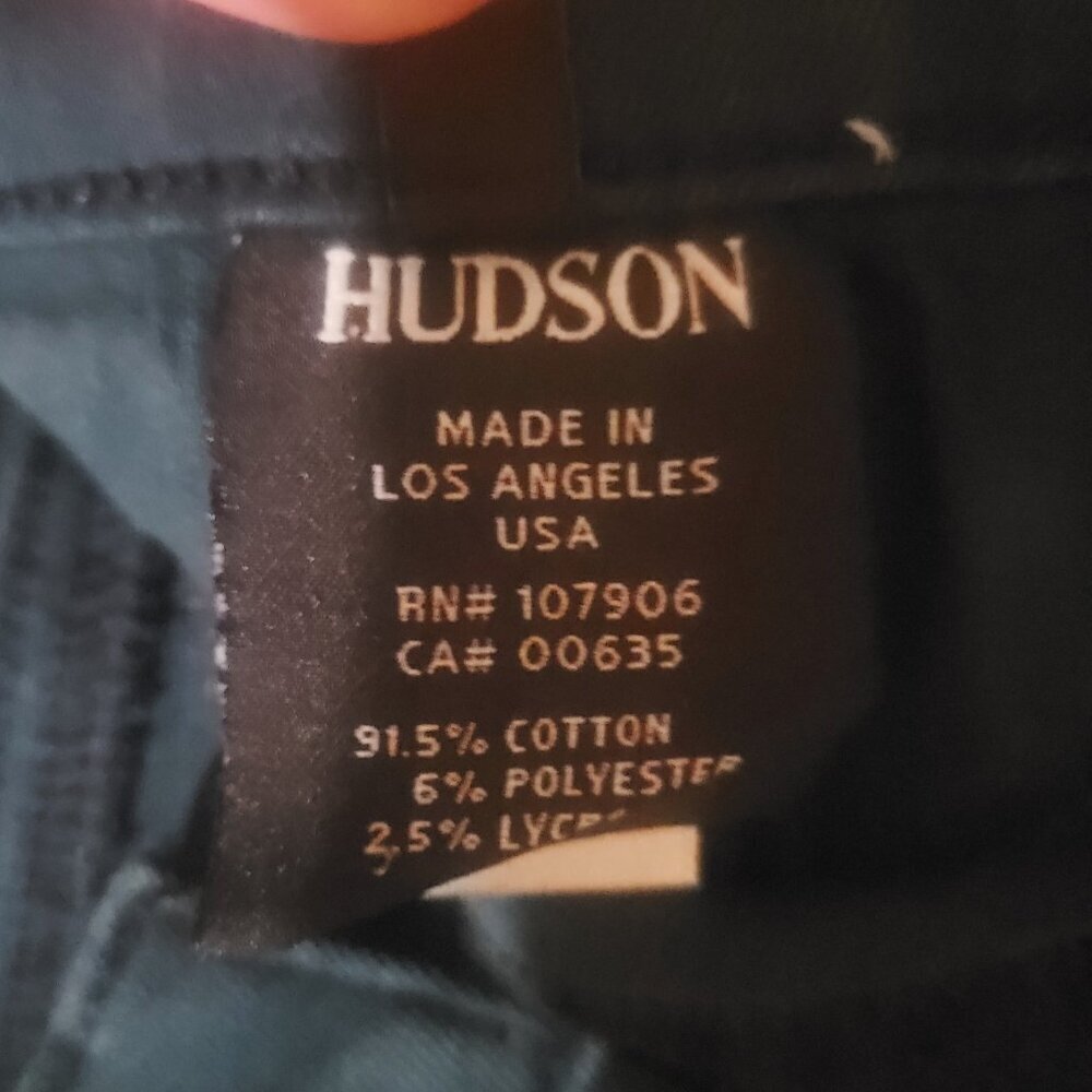 Hudson Women's Dark Green Plaid Scoring w/Sheen Skinny Jean - Size 28 - Picture 8 of 11